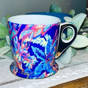 LILLY PULITZER Ceramic Coffee Tea Mug Cup Sunset Safari Layer Up 12 oz Gold